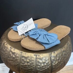 Women's Blue Bow Sandals